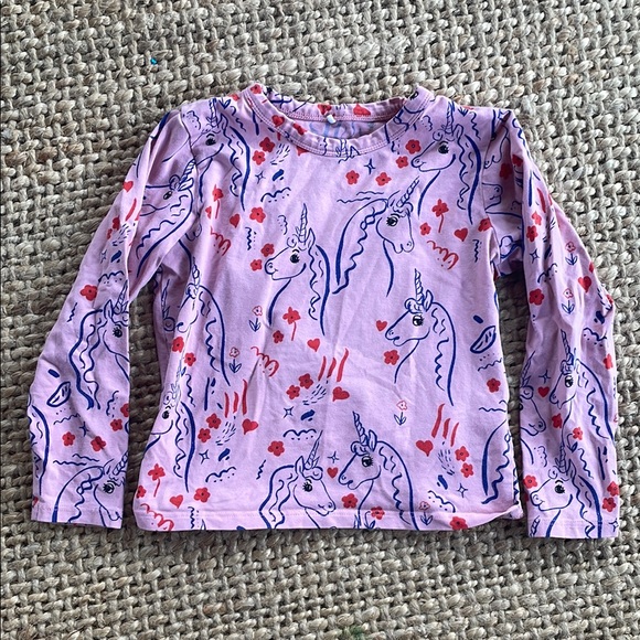 Mini Rodini Pink Unicorn Print Long Sleeve Shirt, Size 3T - Picture 1 of 3